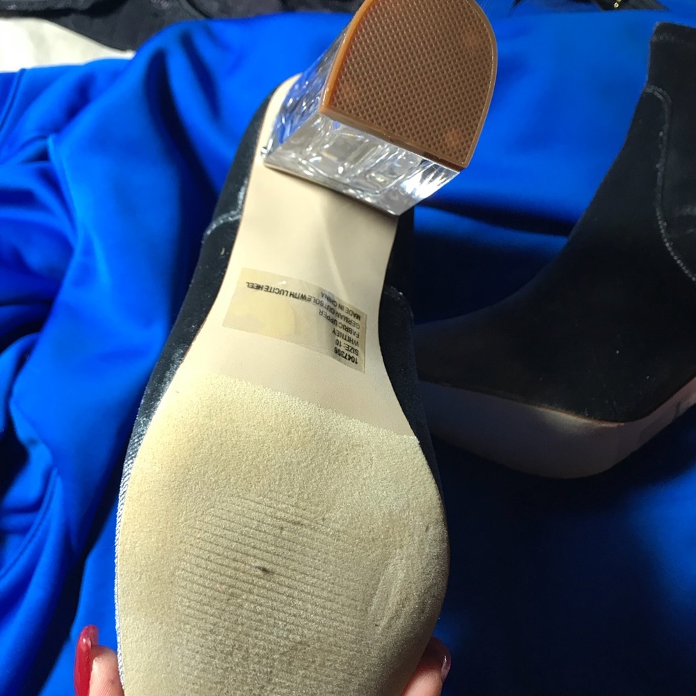 Grey clear heeled ankle boots Size 10 - Picture 4 of 6
